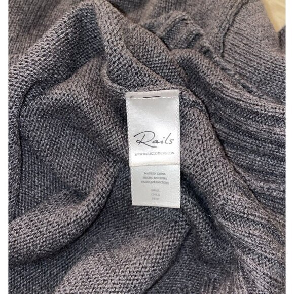 Rails Perci Jungle Cat Cotton Cashmere Ash Gray Crewneck Knit Sweater Womens S - Picture 4 of 6